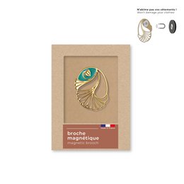 art nouveau magnetisk broche - smaragdpalmet