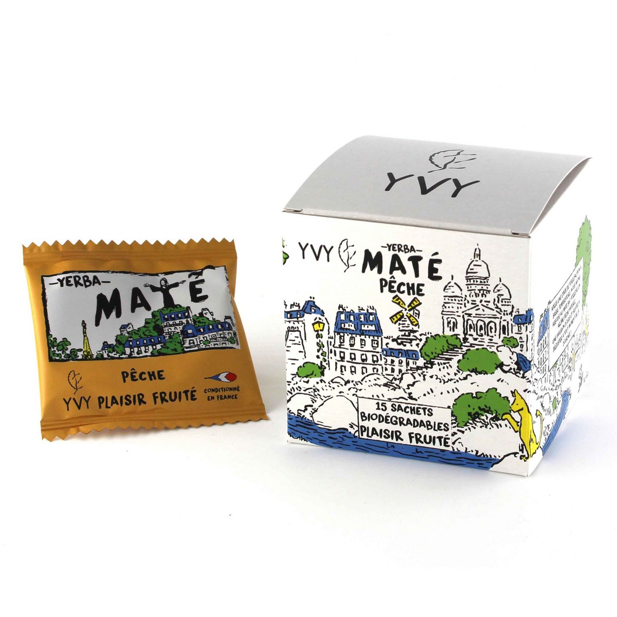 Organic Peach Mate - 15 biodegradable tea bags