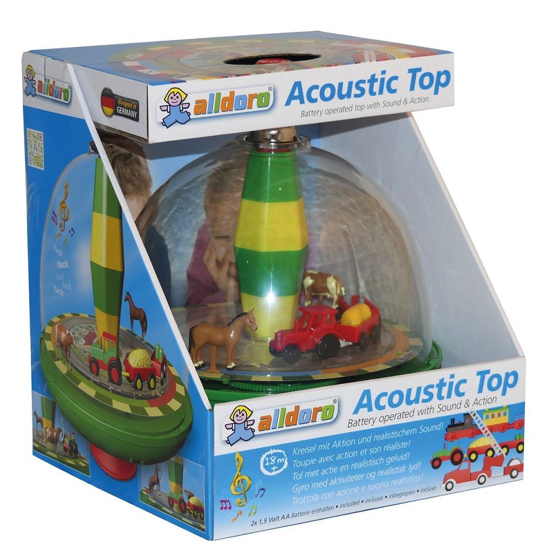 Peonza Farm Panorama para niños, con sonido y elementos móviles, Ø 19 cm