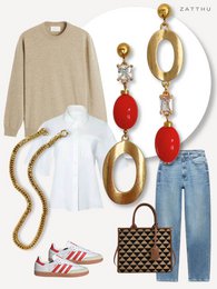 Lula mismatched oorbellen rood