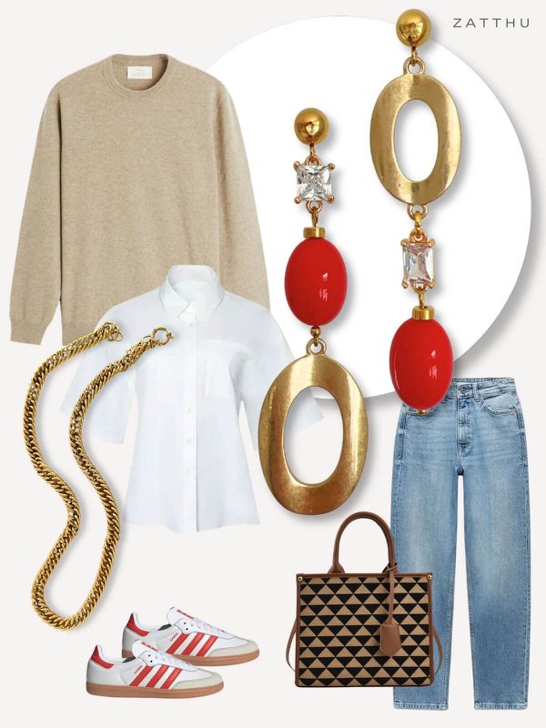 Lula mismatched oorbellen rood