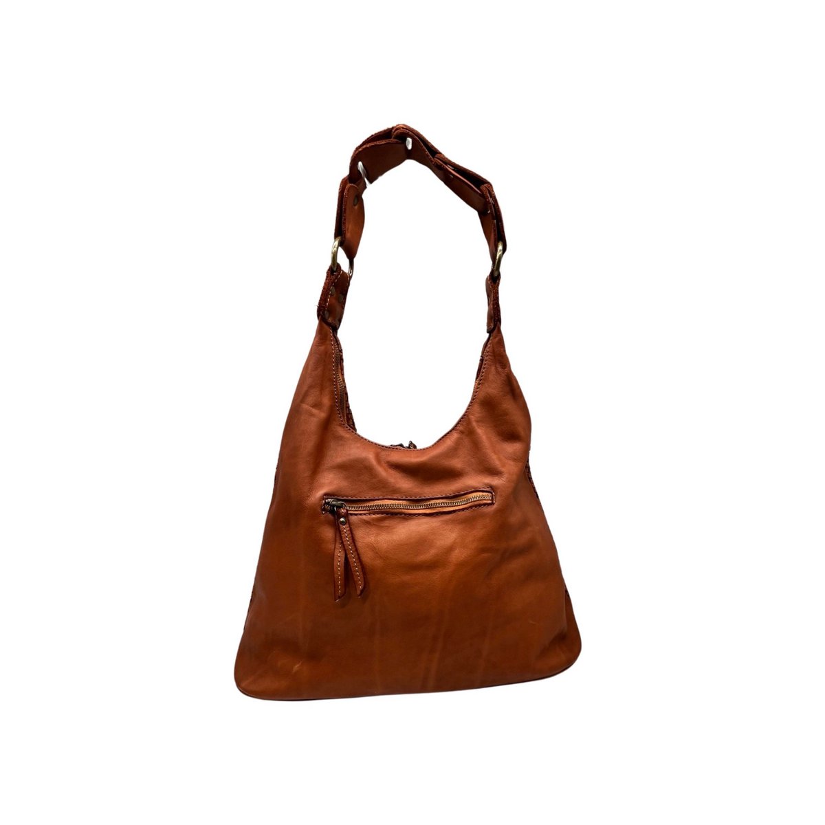 BORSA A SPALLA VINTAGE VIOLETA IN PELLE INTRECCIATA