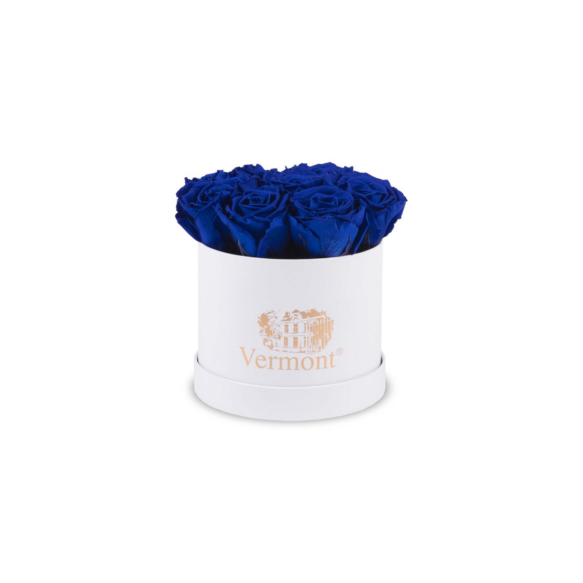 White Rose Box Dark Blue Roses