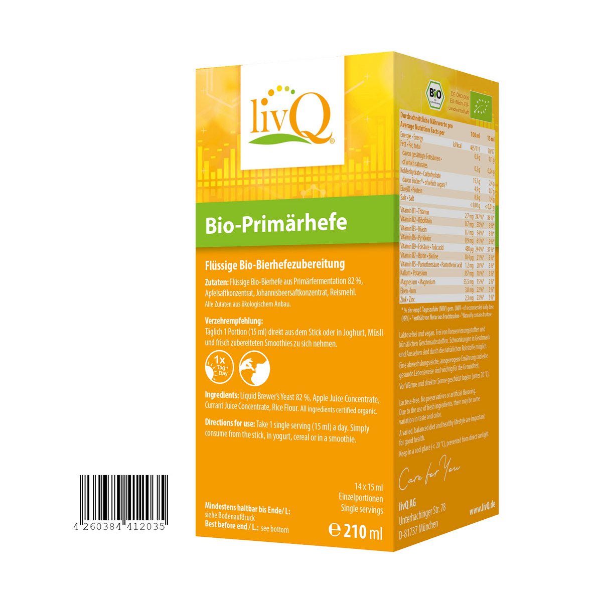 livQ Bio-Primary levure, levure, vitamines B