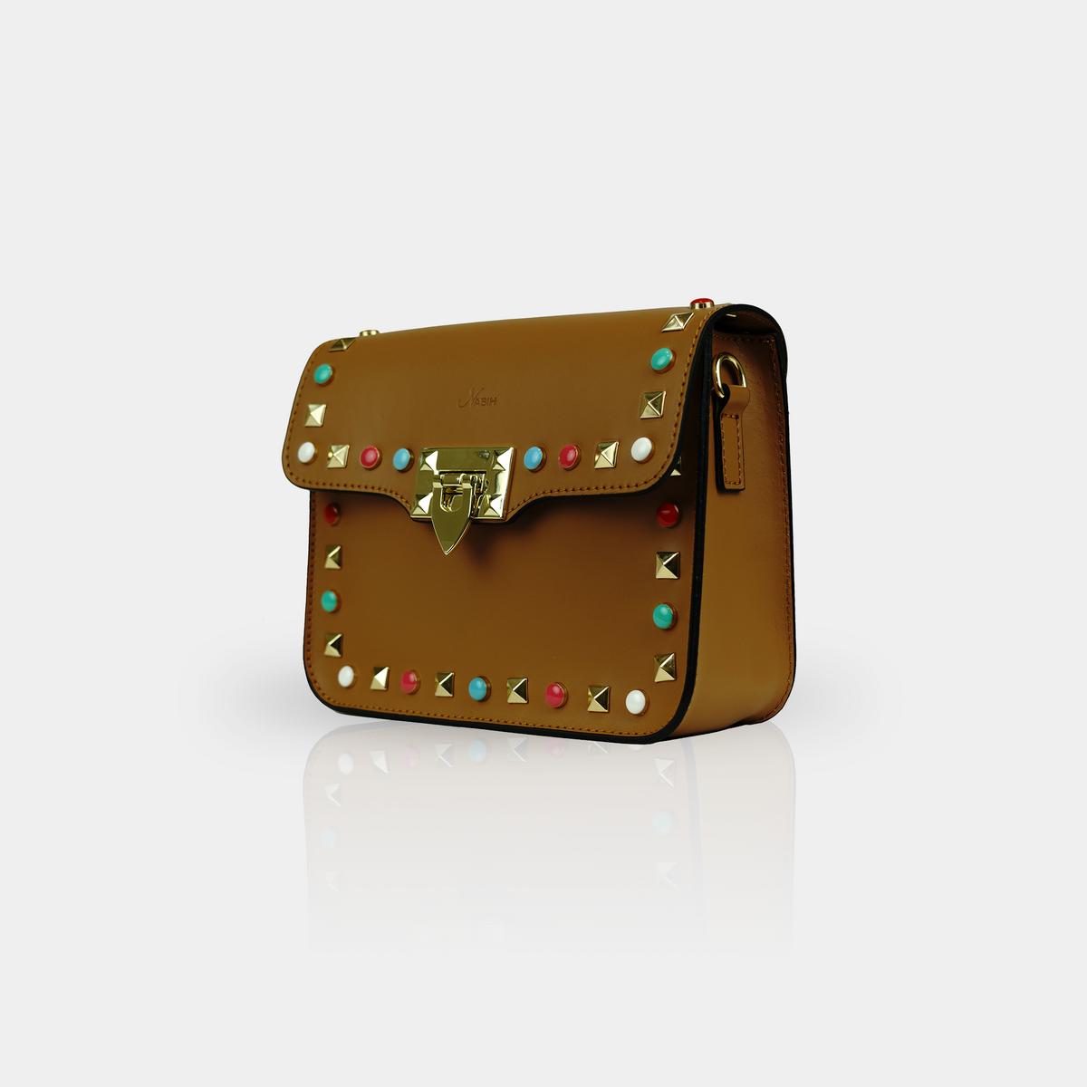 Bolso bandolera de piel '' SANTORINI '' , Marrón