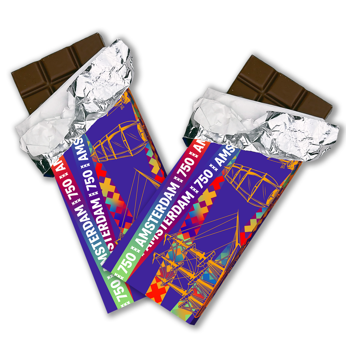Socola chocolade 100 gram tabletten Amsterdam 750 "ASSORTI" (5x4pcs)