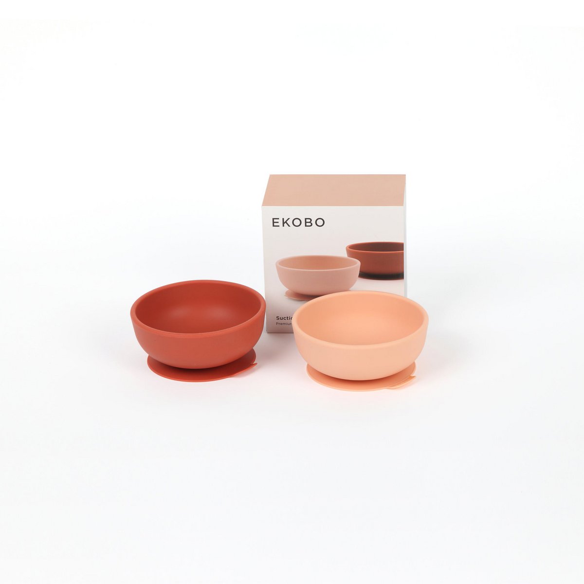 Suction Bowl Set - Blush / Terracotta