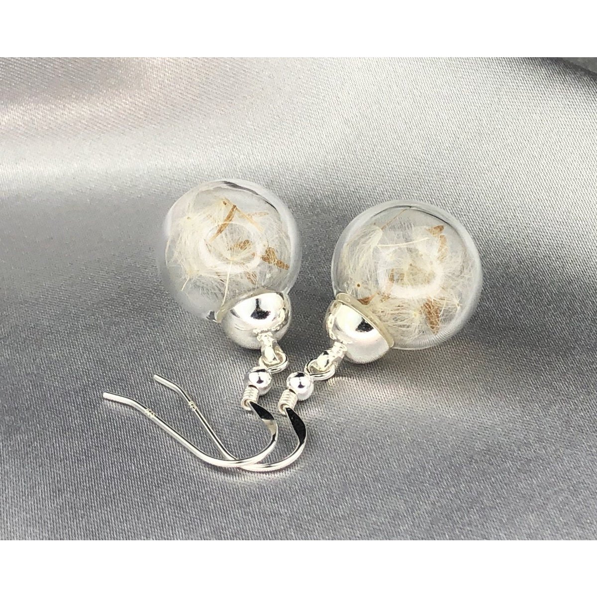 Echte paardenbloemoorbellen - 925 sterling zilver - elegante bloemensieraden - OHR925-12