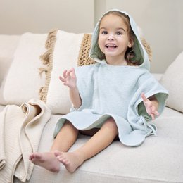 Badponcho badstof Ondulé Gris Bleu