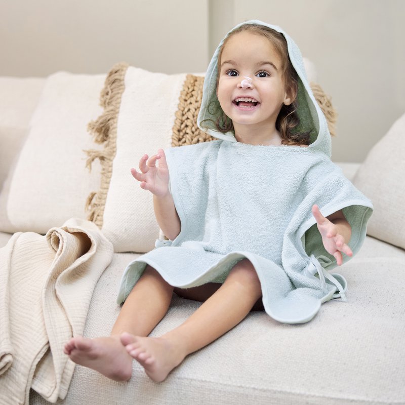 Badponcho badstof Ondulé Gris Bleu