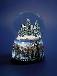 Julesnekugle “Vinterferie” – musikalsk snekugle i glas, dekoration og julegave