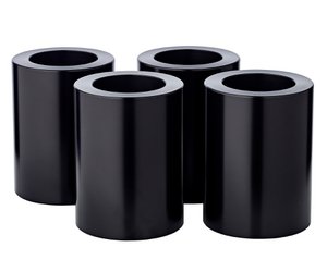 Set of 4 permanent candles Cornelius (height 8 cm, Ø 6 cm) black, tealight holder heat-resistant up to 90°