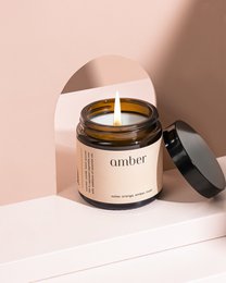 "Amber" duftlys 100% naturlig rapsvoks 120g