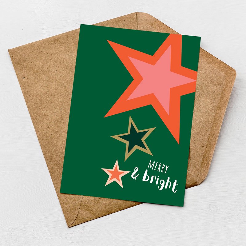Merry & Bright Christmas Card 6 Pack