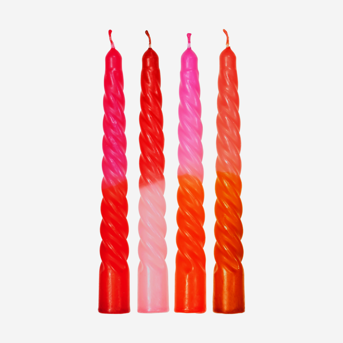 4 Tafelkerzen – Twisted & Dip Dye – Lovers in Paris
