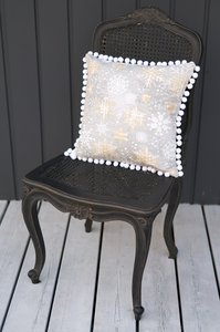 Winter motive Pillowcase with snowflake print, Cottom-Poly mix | TeaLurex Oro