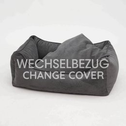 Wechselbezug Hundebett Box Bett Chelsea Cord graphit