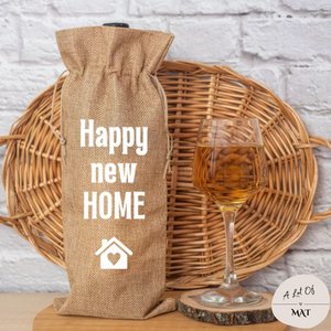 Wine bag | Gift box Happy New Home | Jute