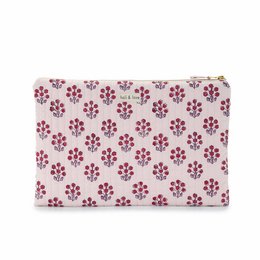 Laptop bag in organic cotton - Pink flower