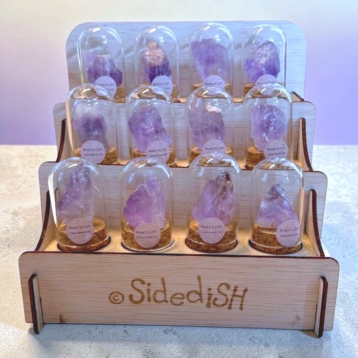Amethyst im Glasglocke