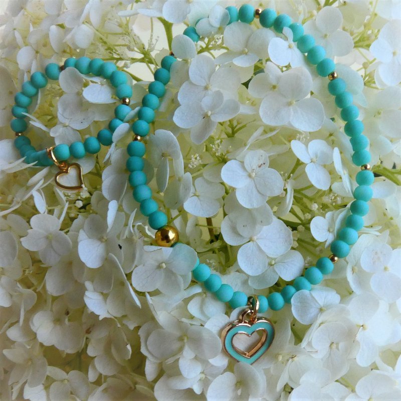 Bracelet maman & bébé fille Mintygreen & Hearts