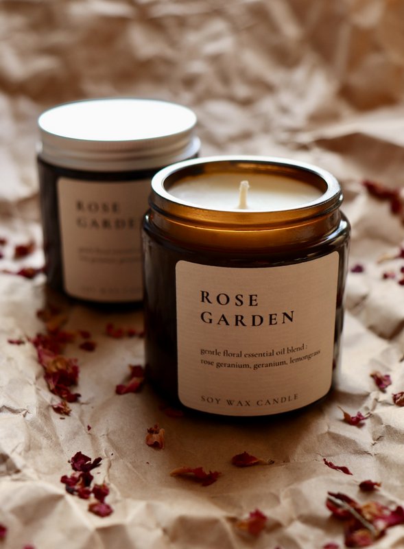Rose Garden, natural soy wax candle with essential oils