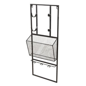 Wine rack 32x12x82 cm Black metal wall rack