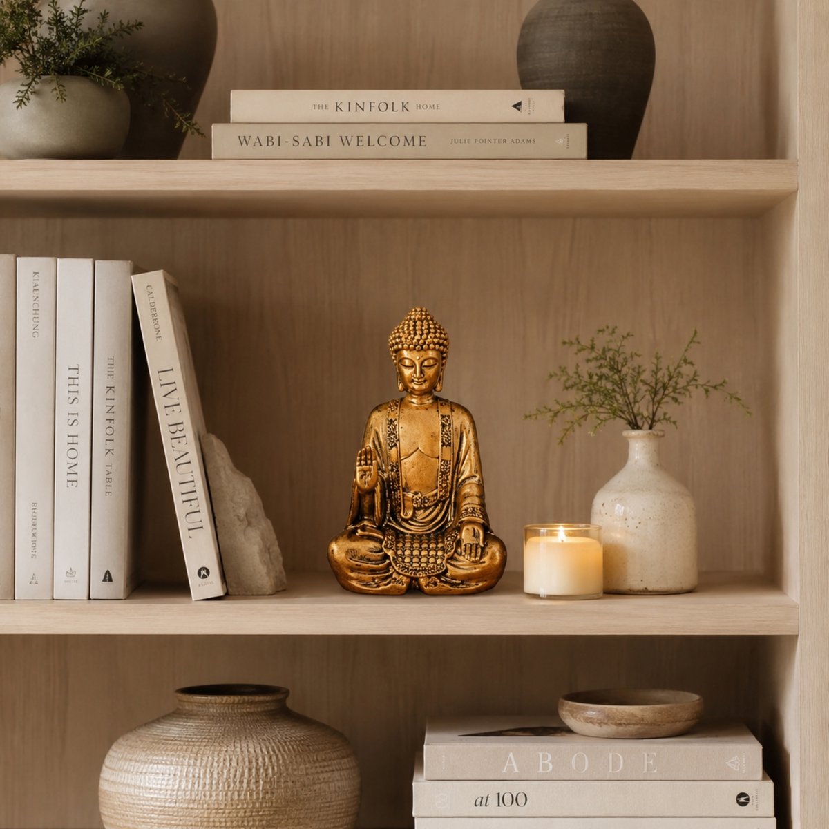 Statua di Bodhi in oro - Decorazione Zen e Feng Shui - Per creare un'atmosfera rilassante e spirituale - Idea regalo fortunata