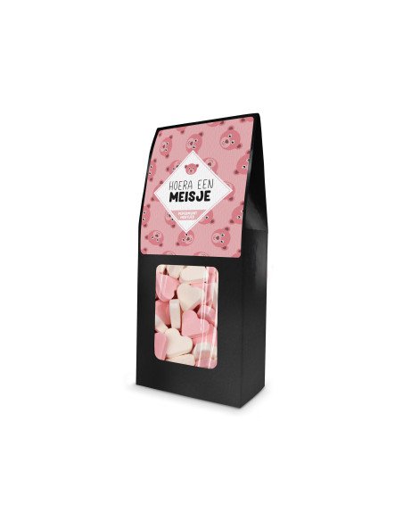 Doosje Hoera een Meisje (Zwart) 150g