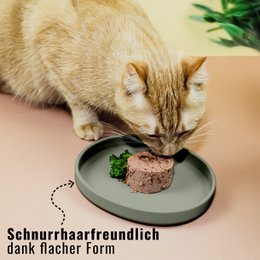 ne&no® Silikon Futterschale - Schnurrhaarfreundlich - extra flach - für Katzen