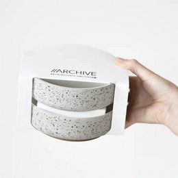 Bowl Fundament - set of 2 | light grey speckled / white