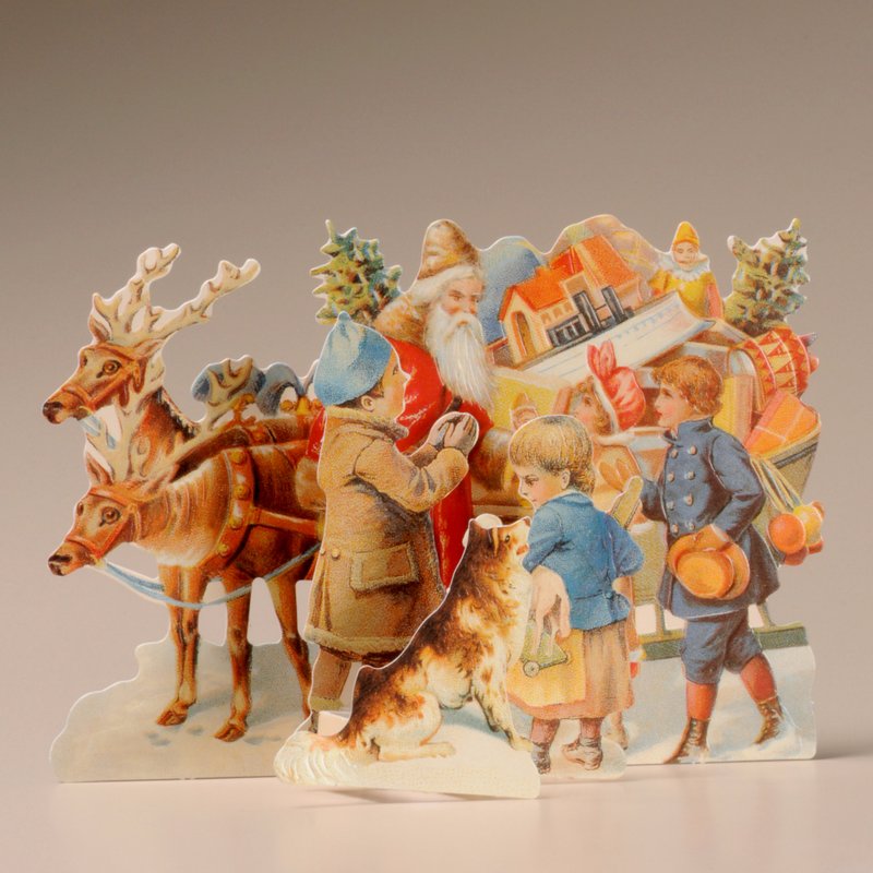 Mamelok TDC99230 Papá Noel e hijos Tarjeta de Navidad temática 3D