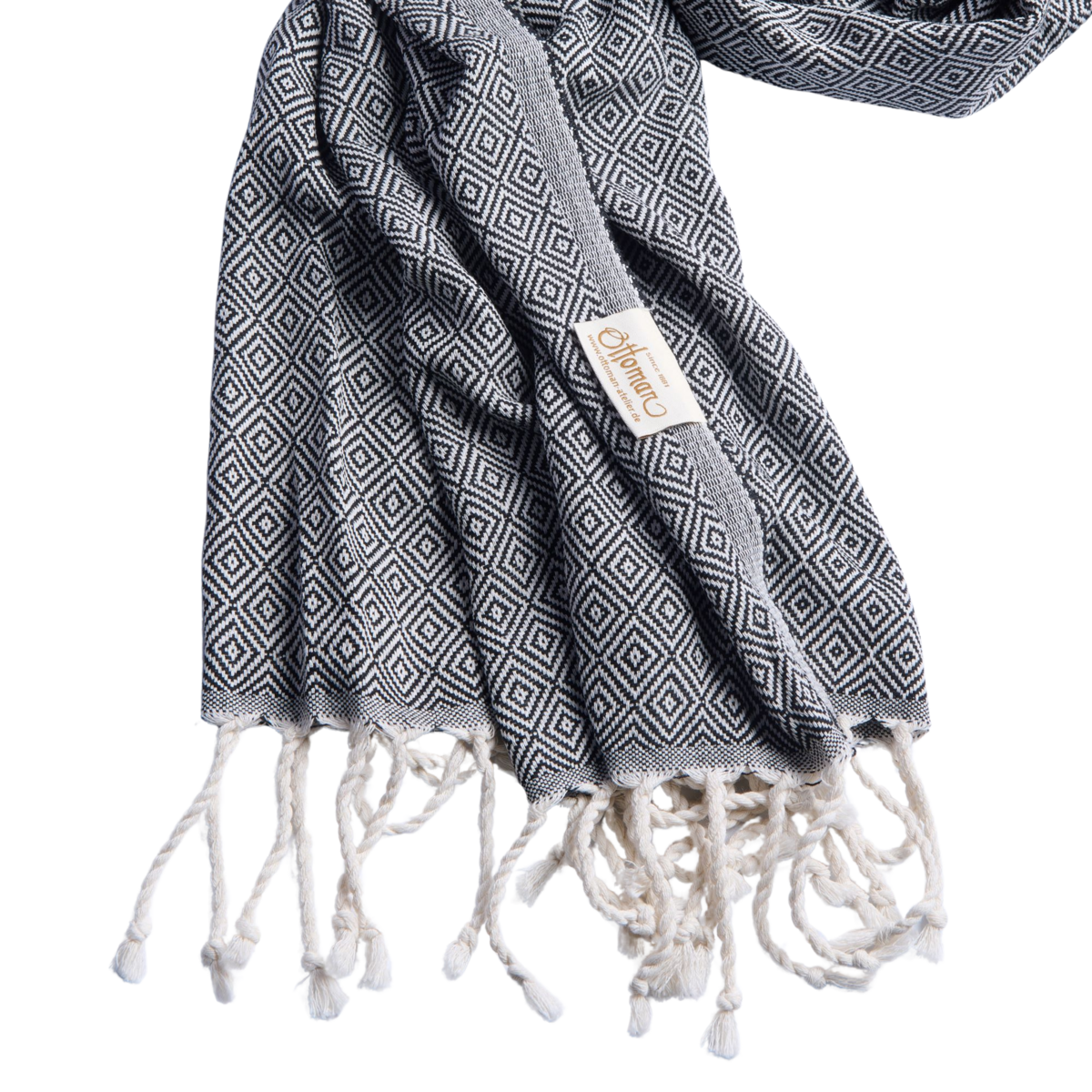 Hammam towel diamond / black