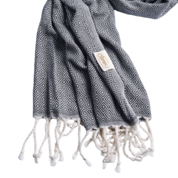 Hammam towel diamond / black