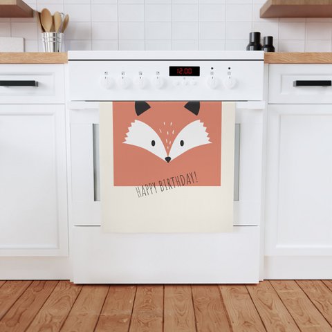 Niedliches Fuchs-Geschirrtuch als Geschenk für Weihnachten oder Geburtstag, Born to be wild
