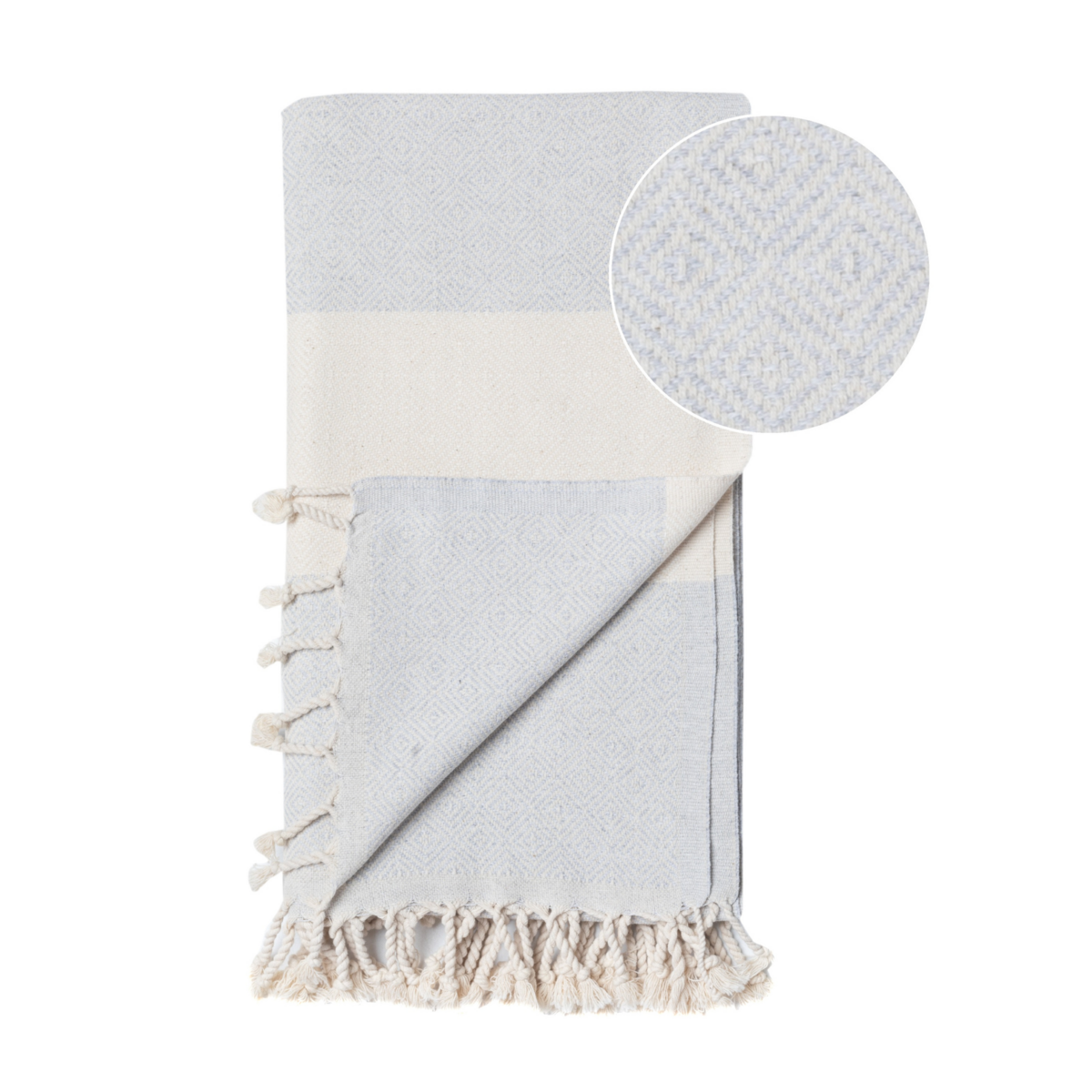 DIAMANT Katoenen haar- en reishanddoek – Compact en sneldrogend – Grijs - 90x45 cm