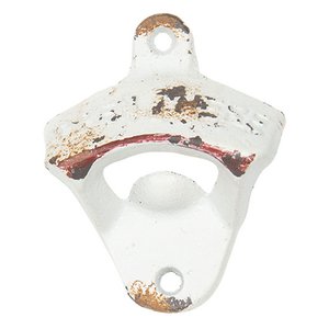 Bottle opener 6x3x8 cm white iron beer opener