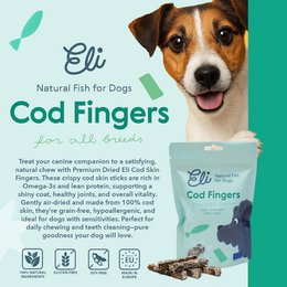 Dried Cod Skin Fingers Natural Single Ingredient Dog Treats 80 g