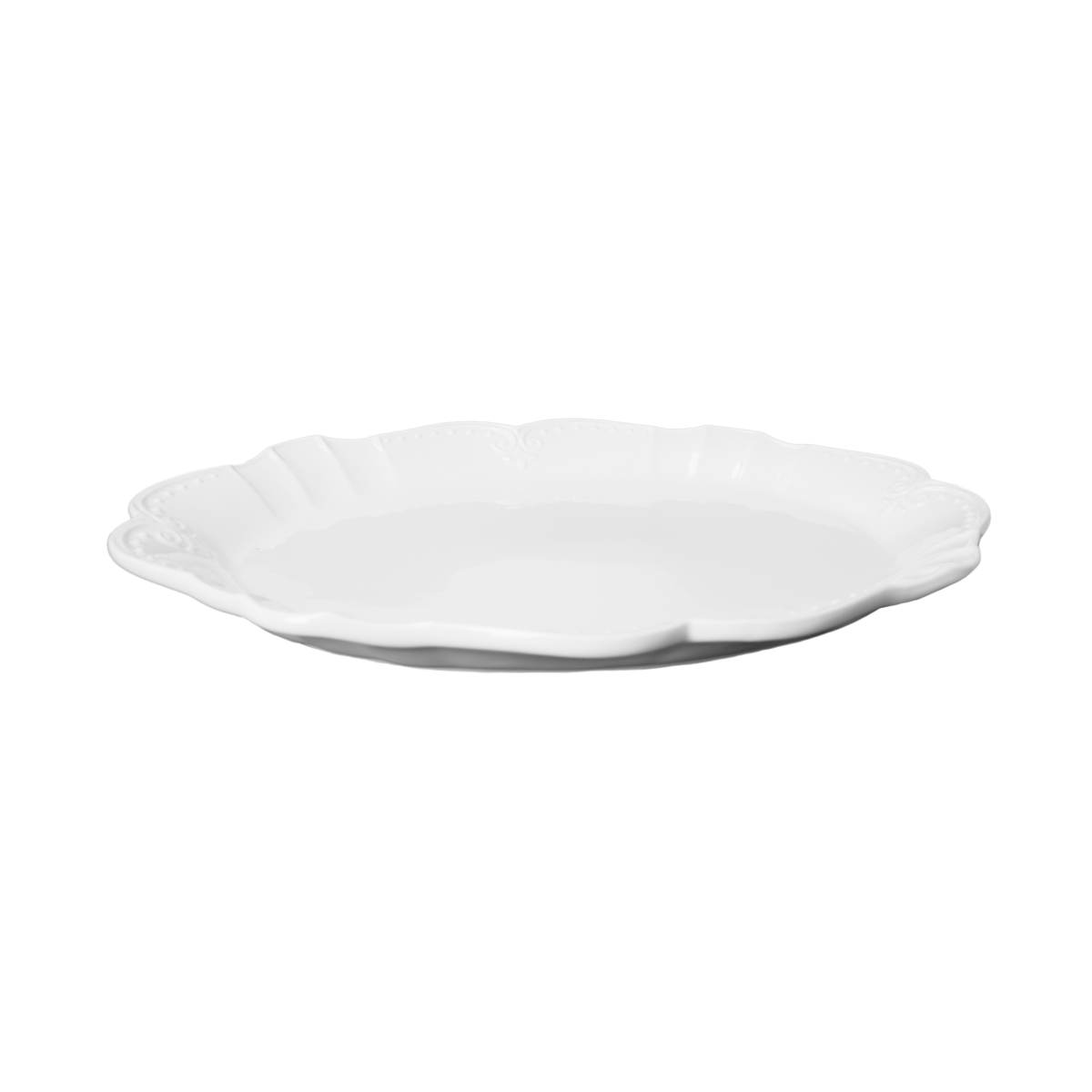 Large White Serving Tray 48x37 cm in Ceramic