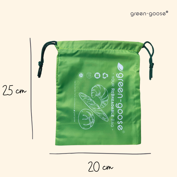 green-goose Sacchetti per panini riutilizzabili in rPet - 2 pezzi - 25x20 cm