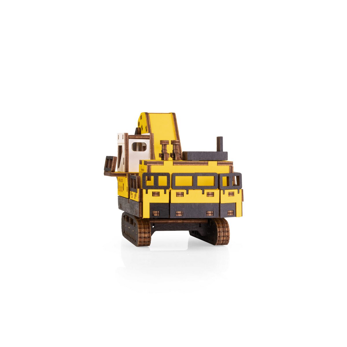 Eco Wood Art (EWA) 3D mechanisches Holzpuzzle, Bergbau-Hydraulikbagger BX20012, 4547, Farbe Gelb, 26,5 x 10,4 x 11,7 cm