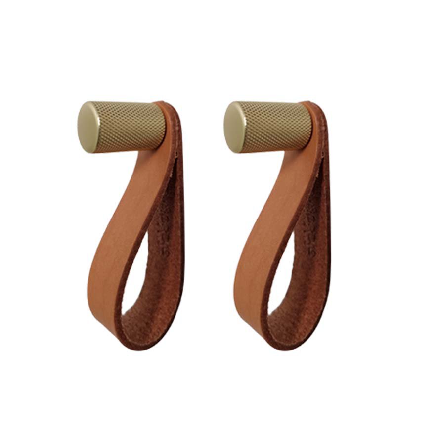 ShineUp - Aspect laiton avec bracelet en cuir (2 pcs)