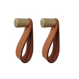 ShineUp - Brass look with leather strap (2 pcs)