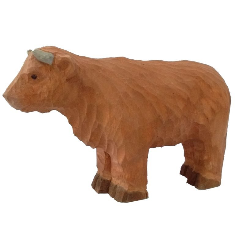 Wudimals® Wooden Highland Cow Animal Toy
