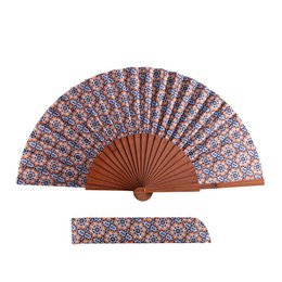 Linked Tile Satin Hand Fan Wasl 23 cm