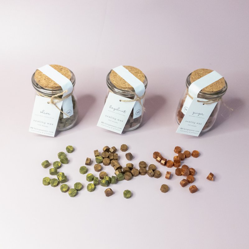 Herbstkollektion, Siegelwachsperlen im Glasbehälter x3 Pack | Briefumschlag | Hobbys | Schreibwaren