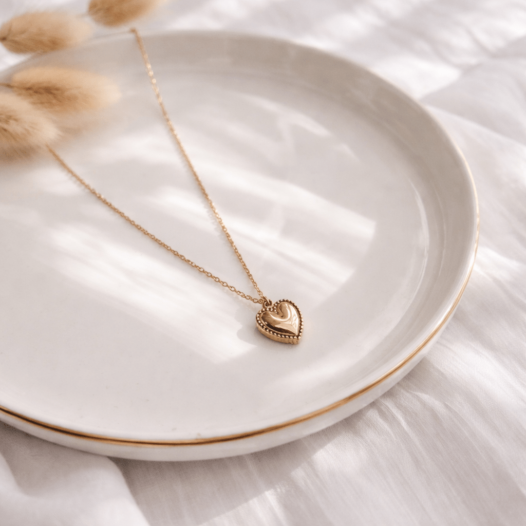 Sweet Heart – Collier coeur doré imperméable