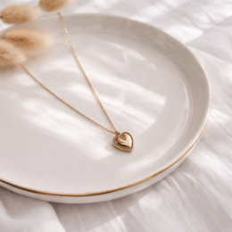 Sweet Heart – Collier coeur doré imperméable