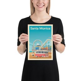 Vintage Santa Monica Poster | Poster City Santa Monica California United States
