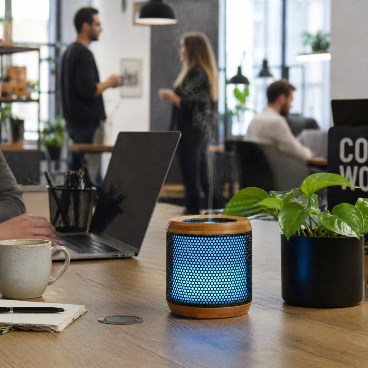 Ultrasonic Diffuser – Elipsia – Originality and Quality – Bamboo and Metal – Healthy Diffusion of Essential Oils – Interior Decoration